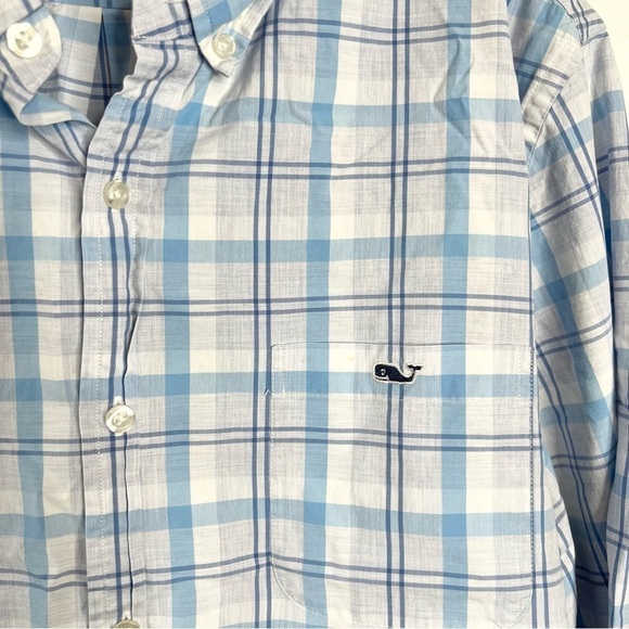 Vineyard Vines Shirt Mens Large Plaid Slim Fit Tucker Blue Button Up Long Sleeve - Picture 3 of 8